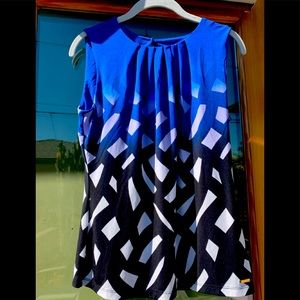 Sleeveless blouse, gently used, no stains, stretchy, business-wear or casual.